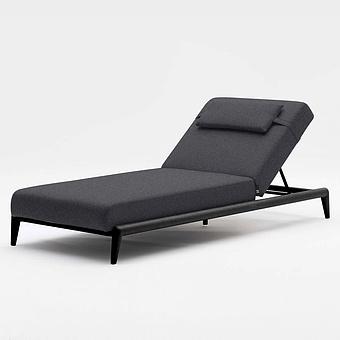 Садовый шезлонг-лежак Dune Lounger, Black акриловая ткань Anthracite Carbon