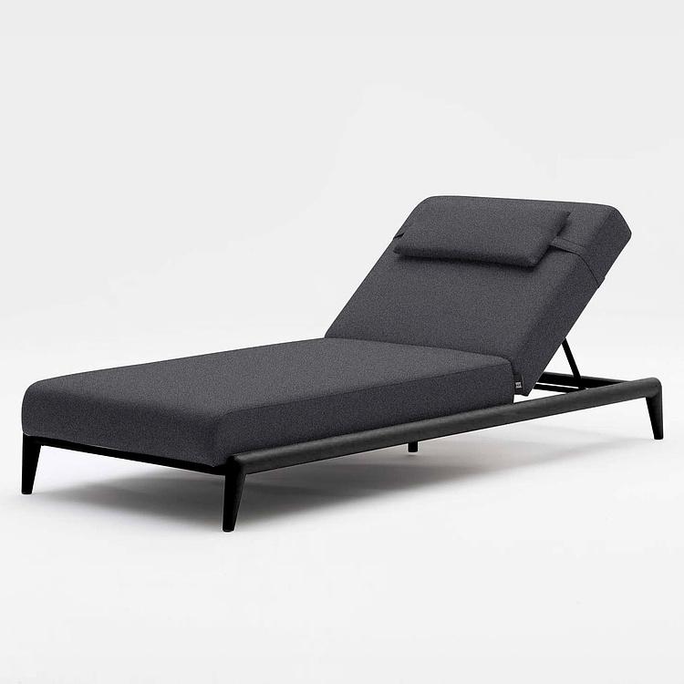 Садовый шезлонг-лежак Dune Lounger, Black акриловая ткань Anthracite Carbon