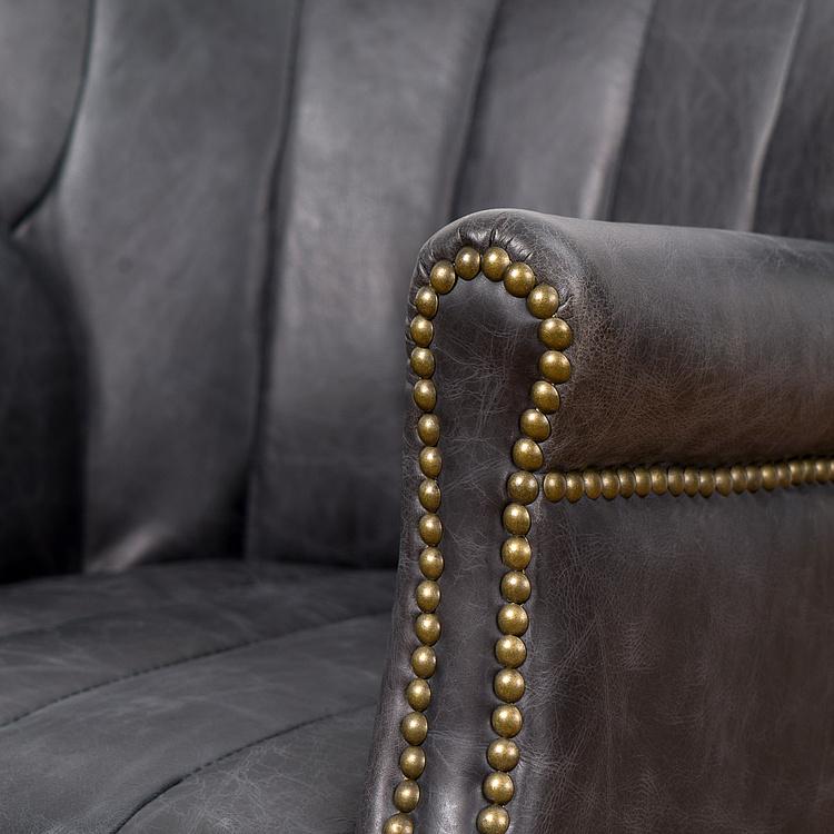 Кресло Paul Armchair With Stripes, Black Wood D натуральная кожа Antique Ebony - ракурс 7