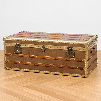 Журнальный стол-сундук Cargo Coffee Table RM натуральная кожа Brown Franco