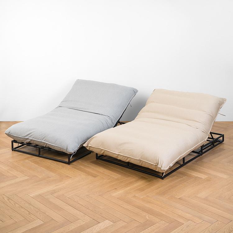 Садовый шезлонг-лежак Coral Lounger, Black акриловая ткань Heather Beige - ракурс 11