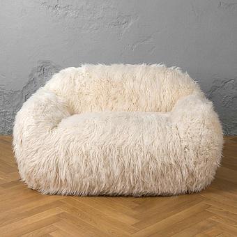 Двухместный диван Snug 2 Seater искусственный мех Mongolia Cream - ракурс 2