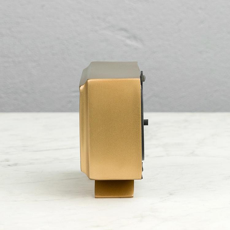 Прямоугольные настольные часы латунного цвета в винтажном стиле Rectangular Brass Patina Clock