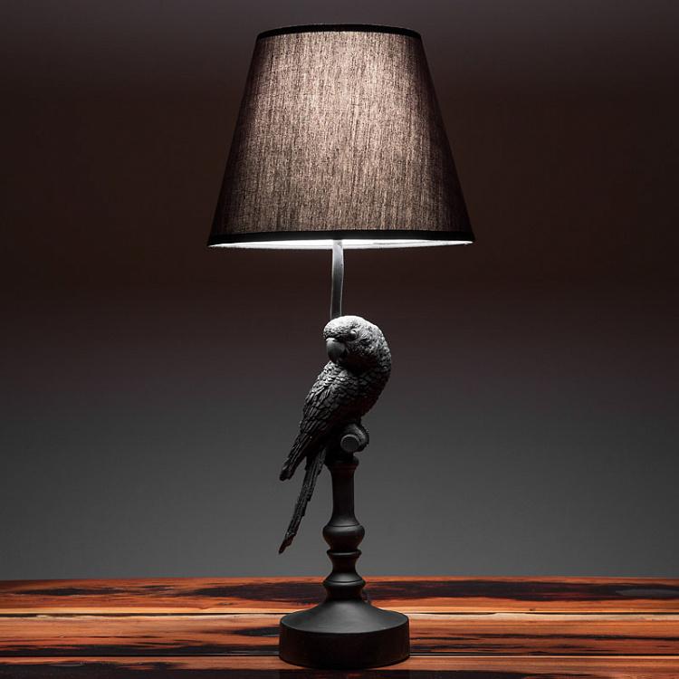 Настольная лампа с абажуром Чёрный попугай Black Parrot Lamp With Shade