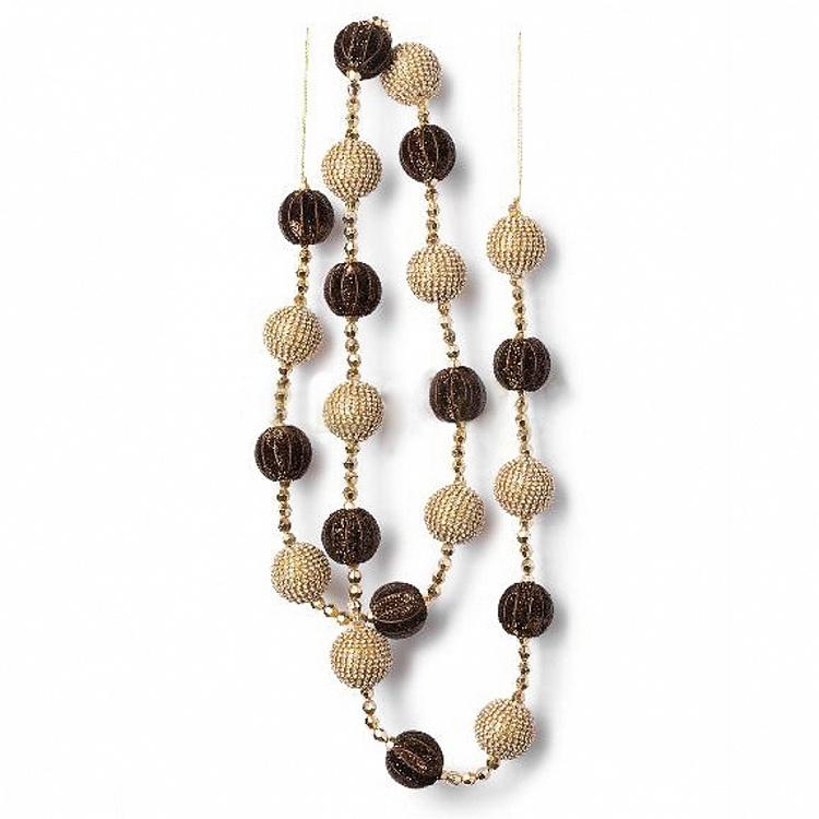 Garland With Balls Gold And Brown 182 cm