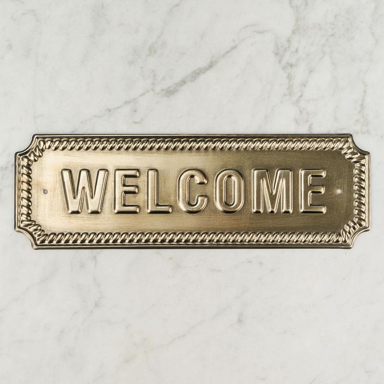 Металлическая табличка Добро пожаловать Brass Sign Welcome