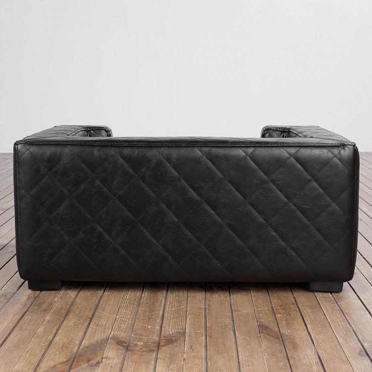 Чёрный диван для собак/кошек Эдоардо с прострочкой Бентли, S Edoardo Sofa Small, Faux Leather Black