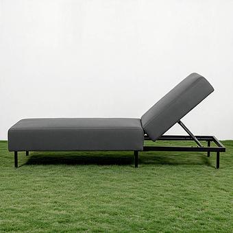 Садовый шезлонг-лежак Chic Lounger, Black акриловая ткань Lead Chine - ракурс 3
