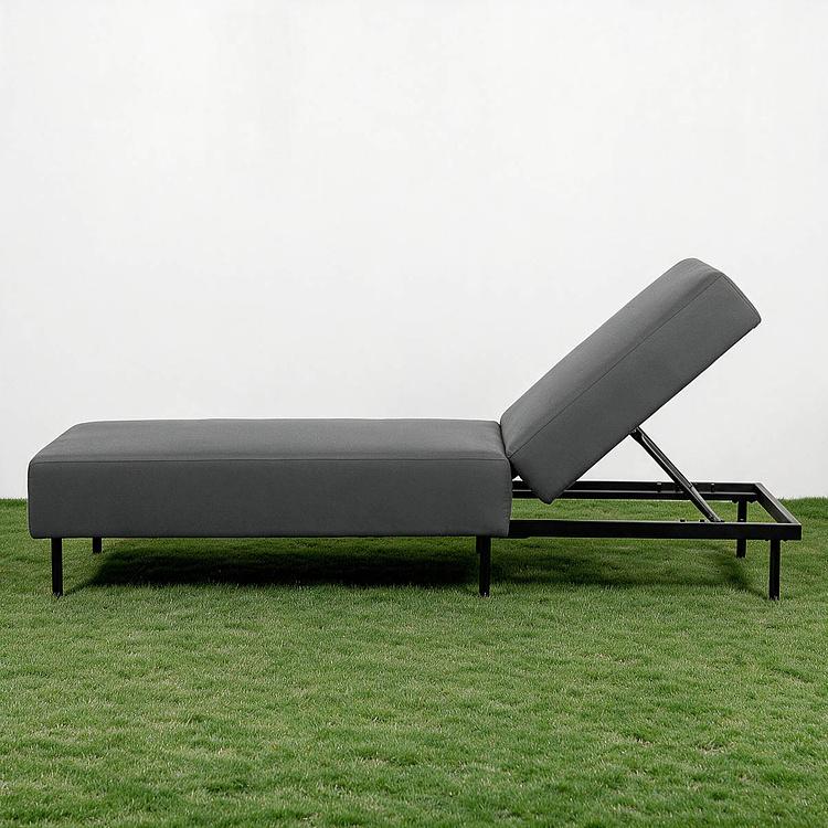 Садовый шезлонг-лежак Chic Lounger, Black акриловая ткань Anthracite Carbon - ракурс 3