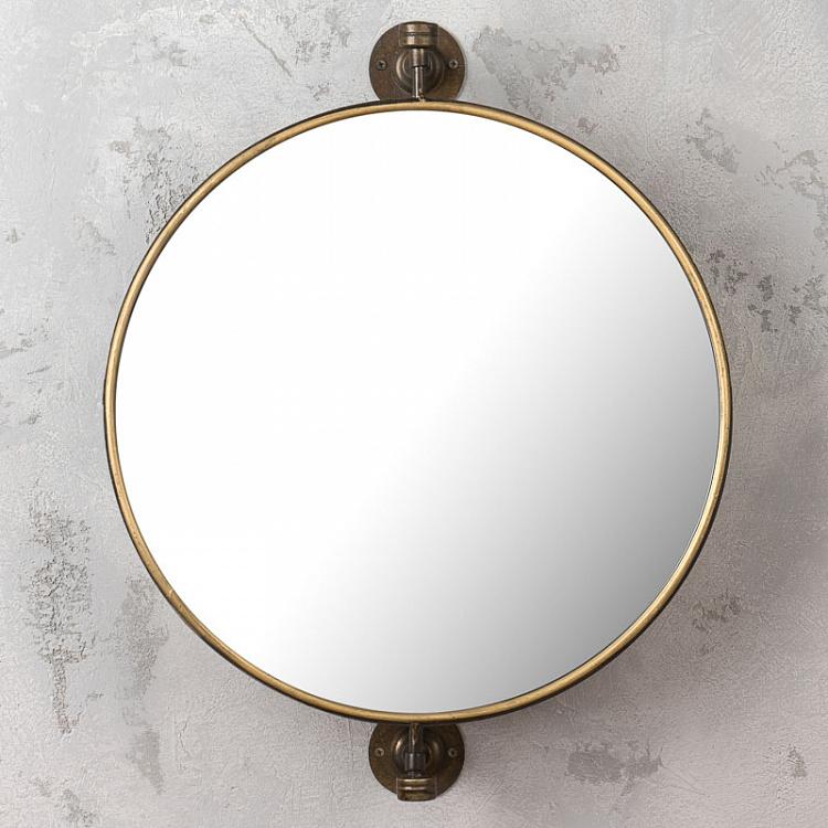 Круглое настенное поворотное зеркало Round Copper Swivel Wall Mirror