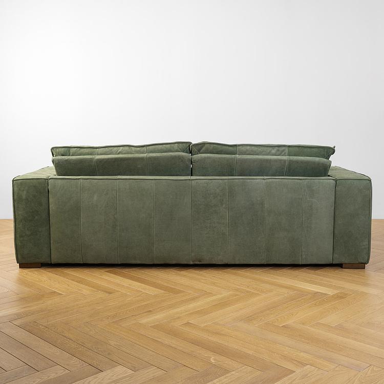 Трёхместный кожаный диван Сити, ножки цвета латуни City 3 Seater, Brass Metal Leather RM