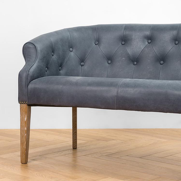 Двухместный кожаный диван Маршал, песочные ножки Marshall 2 Seater, Oak Sandwashed Leather