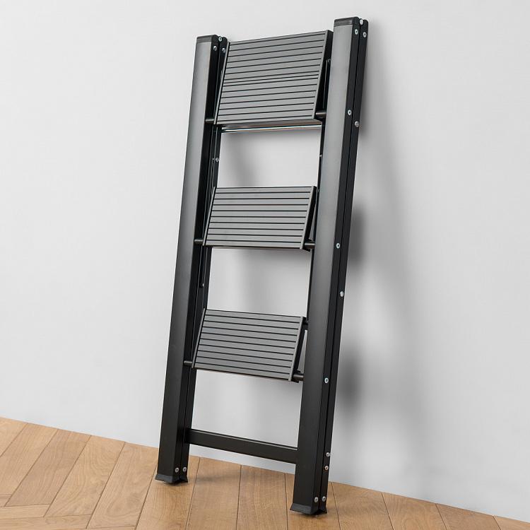 Чёрная стремянка Леонардо с тремя ступенями Leonardo Stepladder 3 Steps Black