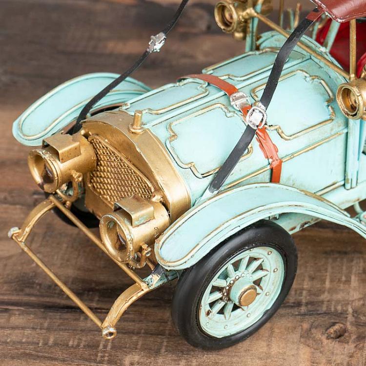 Новогодняя фигурка Голубая ретро машина Christmas Car Mint 29 cm