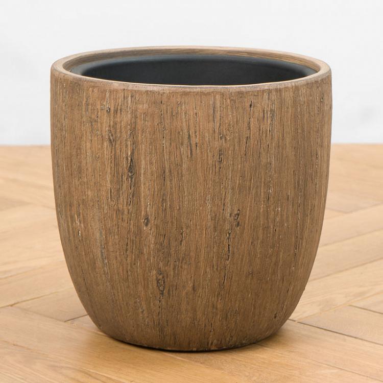 Кашпо-чаша Эффектори, светлый дуб, M Effectory Wood Bowl Pot Light Oak Medium