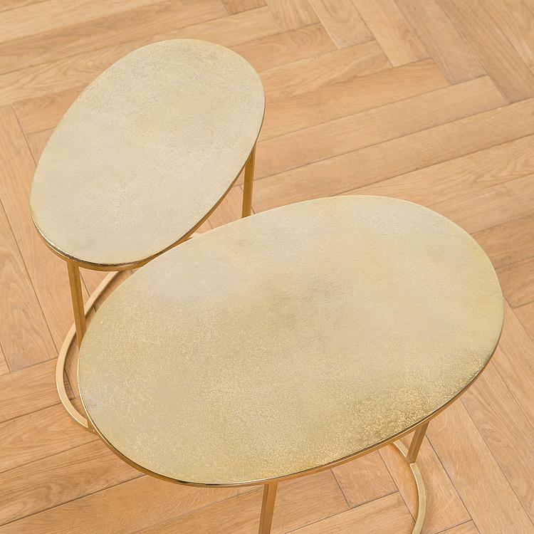 Набор из двух журнальных столиков золотистого цвета Set Of 2 Side Tables Gold