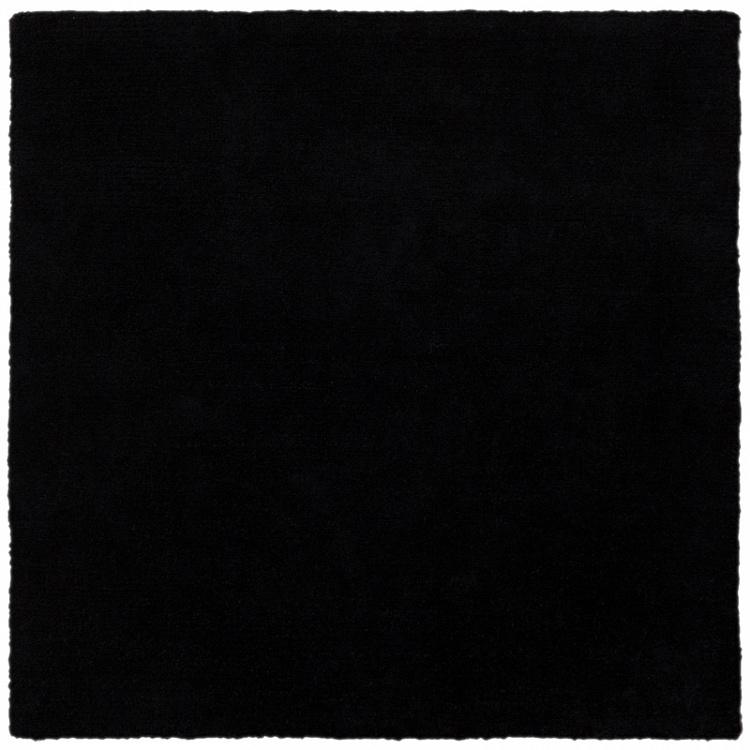 Прикроватный ковёр с высоким ворсом Чёрный квадрат Deep Silk Black / Square