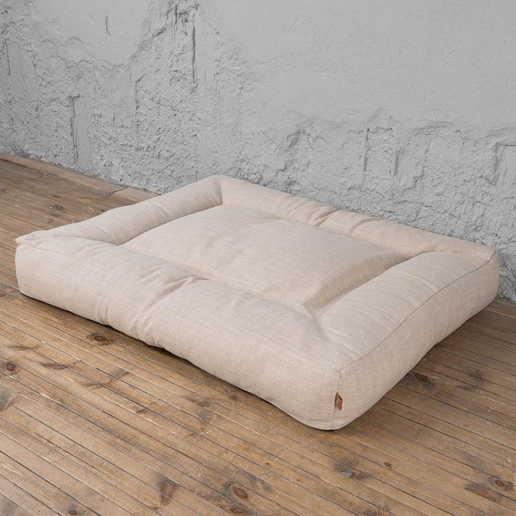 Oxford Cushion Large, Linen Ecru