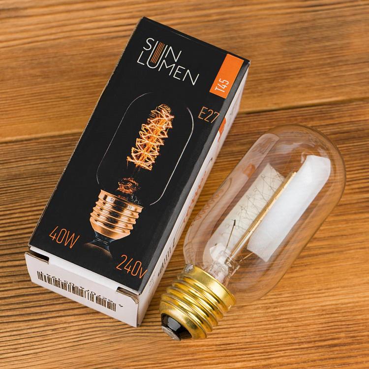 Лампа накаливания Эдисон Трубка Винт E27 40 Вт, золотая колба Edison Tube Gold Screw E27 40W