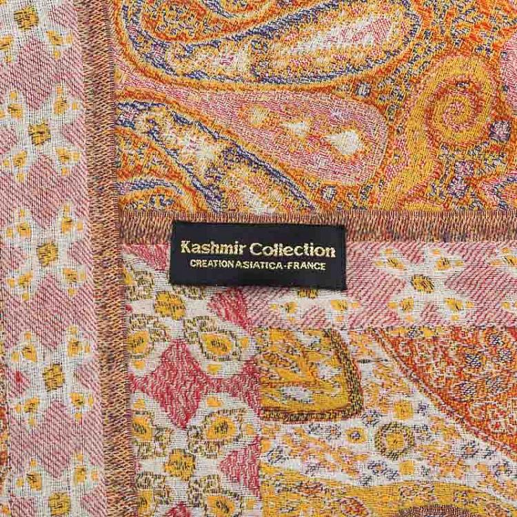 Двустороннее покрывало Варанаси, жаккард и варёная шерсть, 150x310 см Pure Wool Jacquard Throw Varanasi 150x310 cm