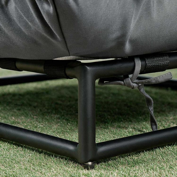 Садовый шезлонг-лежак Coral Lounger, Black акриловая ткань Anthracite Carbon - ракурс 8