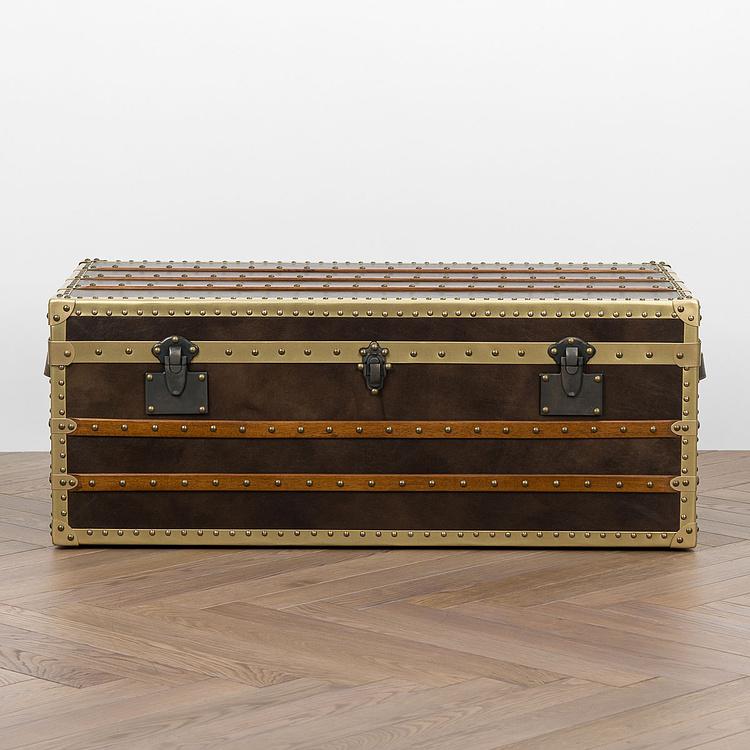 Журнальный стол-сундук Cargo Coffee Table RM натуральная кожа Antique Master - ракурс 3