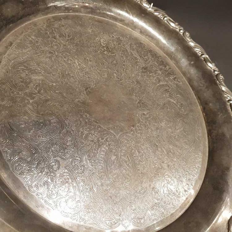 Винтажный серебряный поднос 13 Vintage Old Silver Plate 13