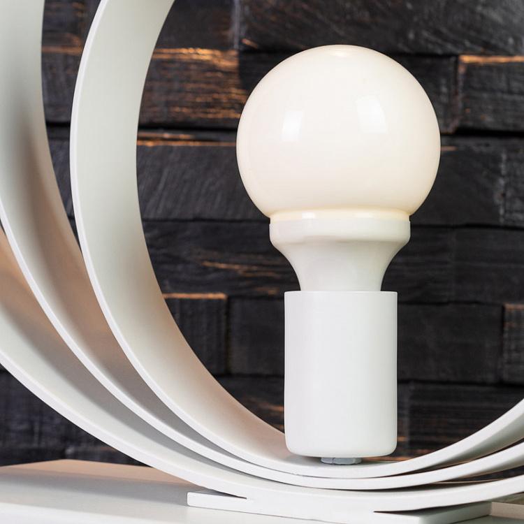 Настольная лампа Петля из белого железа дисконт L1 Loop Table Lamp Iron White discount