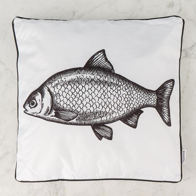Белая декоративная подушка Рыба Cushion Fish White