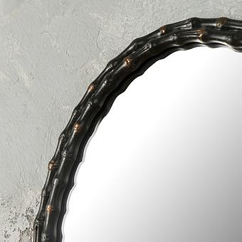 Зеркало Antique Black Bamboo Oval Mirror