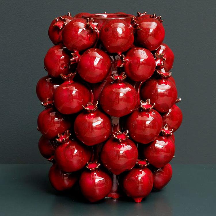 Красная пузатая ваза Гранаты Farandole Of Pomegranates High Vase