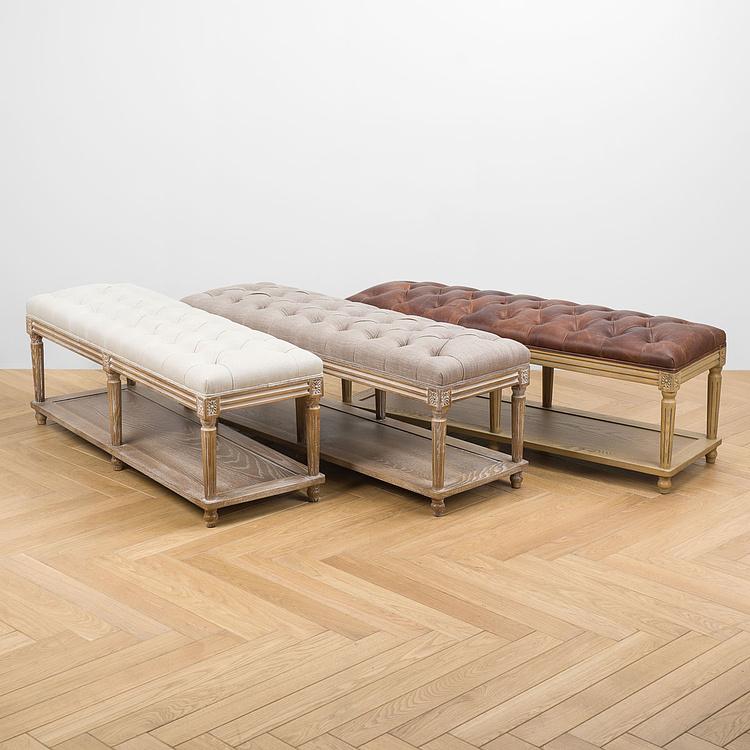 Скамейка Жан-Пьер, песочные ножки Jean-Pierre Ottoman, Oak Sandwashed