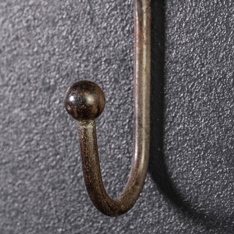 Двухместная настенная вешалка из состаренного железа Double Hook Iron Antic