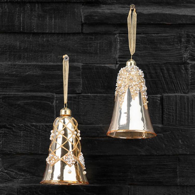 Набор из 2-х ёлочных игрушек Set Of 2 Glass Bells 12 cm