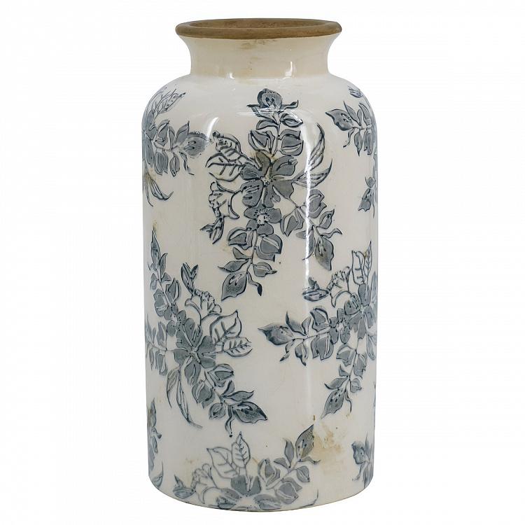 Ваза с узором из синих цветов, S Flower Vase Small Blue