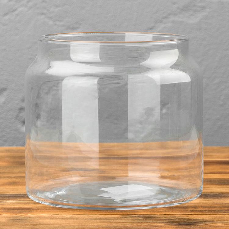 Cylindrical Glass Jar Small