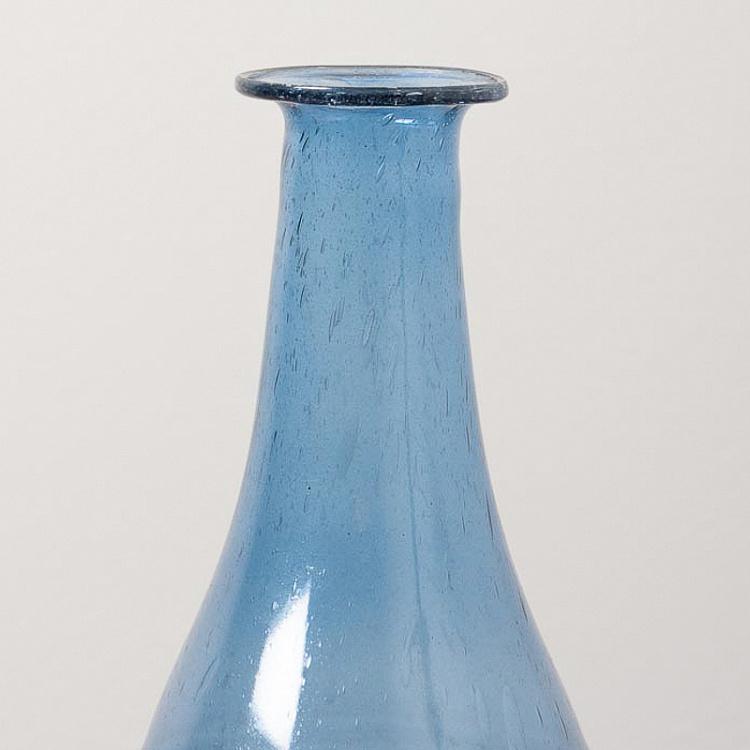 Узкая синяя ваза из переработанного стекла Narrow Recycled Glass Vase Blue