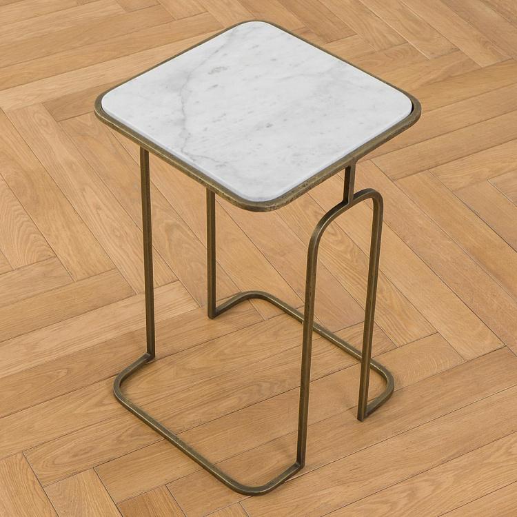 Прикроватный столик с мраморной столешницей Вагнер Wagner Marble Top Side Table