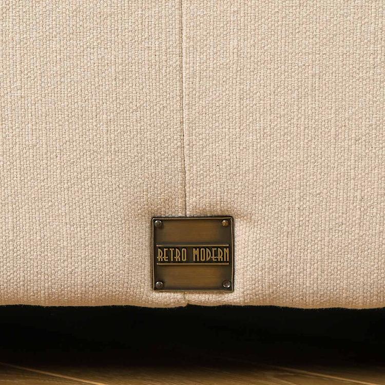 Трёхместный льняной диван Сити, ножки цвета латуни City 3 Seater, Brass Metal Linen RM