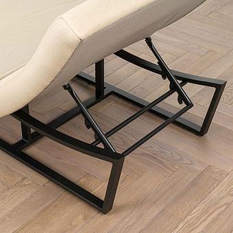 Садовый шезлонг-лежак Wave Lounger, Black акриловая ткань Heather Beige - ракурс 7