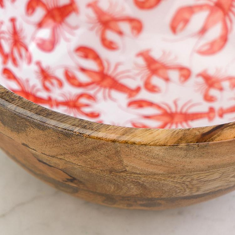 Cалатница из дерева манго Лобстеры, L Lobsters Mango Wood Bowl Large