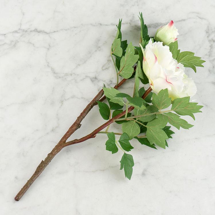 Искусственный пион белый Peony Branch White 35 cm