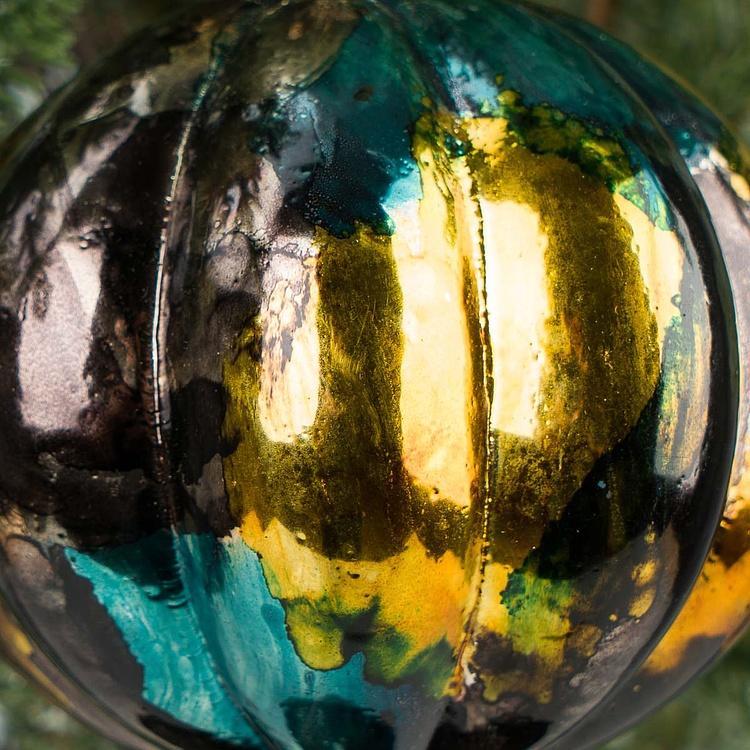 Ёлочная игрушка Шар алхимика, M Metal Base Ball Mercury Blue 10 cm