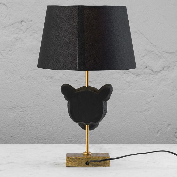 Настольная лампа с чёрным абажуром Чёрная пантера Black Panther Table Lamp With Black Shade