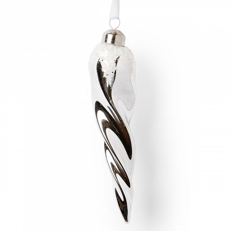 Silver Twisted Icicle 15 cm