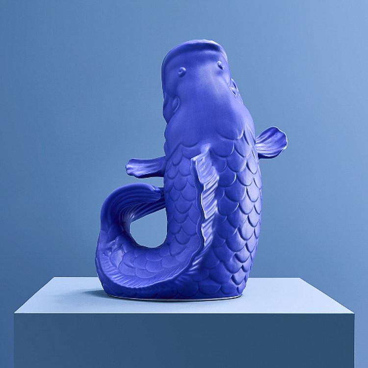 Ваза синего цвета Блабб Blubb Mat Blue Vase