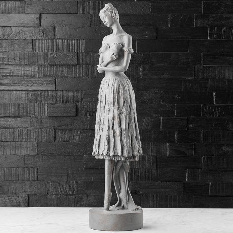 Светло-серая статуэтка Танцовщица Figure Dancer Antique Grey