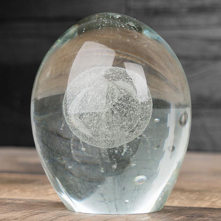 Пресс-папье Белая медуза Glass Paperweight With White Jellyfish