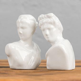 Набор для специй Set Of 2 Salt And Pepper Porcelain Statues