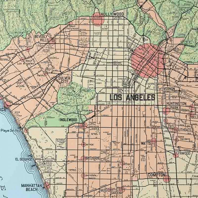 Картина-принт Карта Лос-Анджелеса, S Map Los Angeles Small